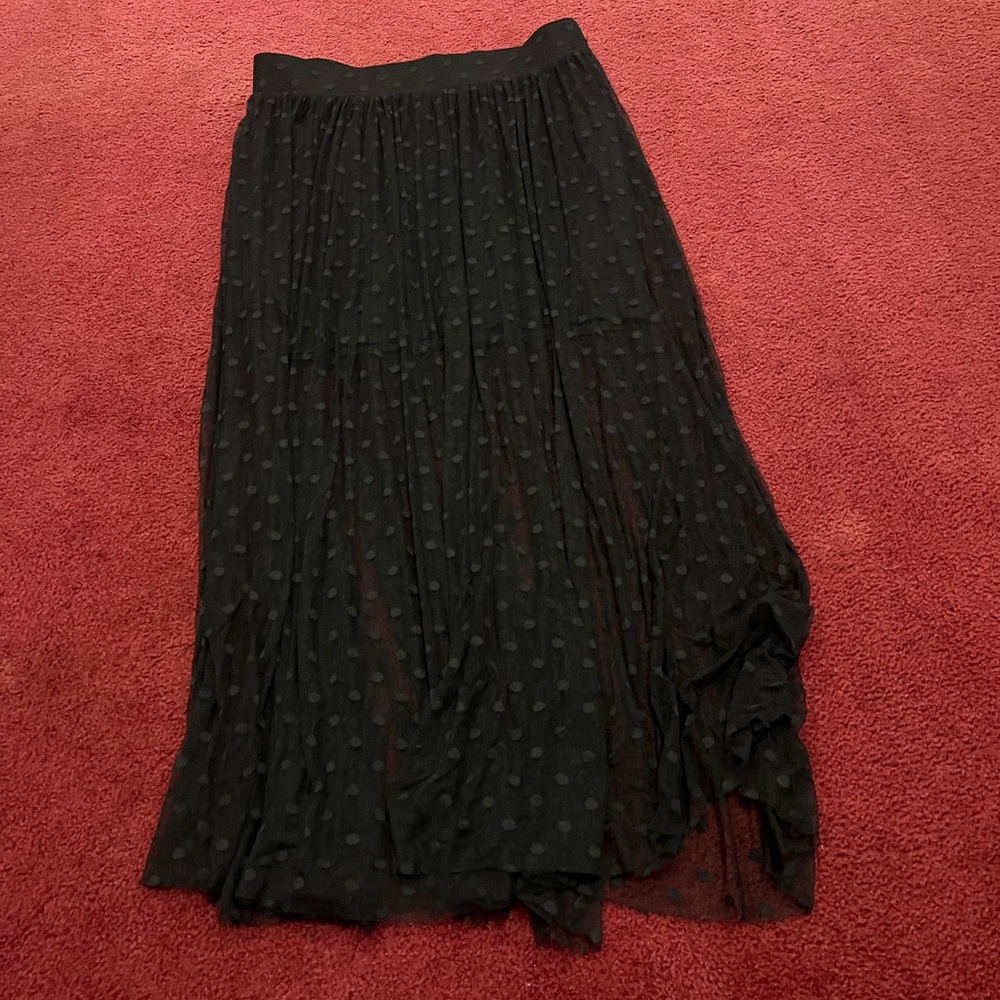 Torrid Brand Maxi Skirt sz 0…Black Lacey material with mini skirt underneath!!
